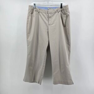 Dockers Womens Khaki Capri Pants Tan Cotton Blend Stretch Size 16